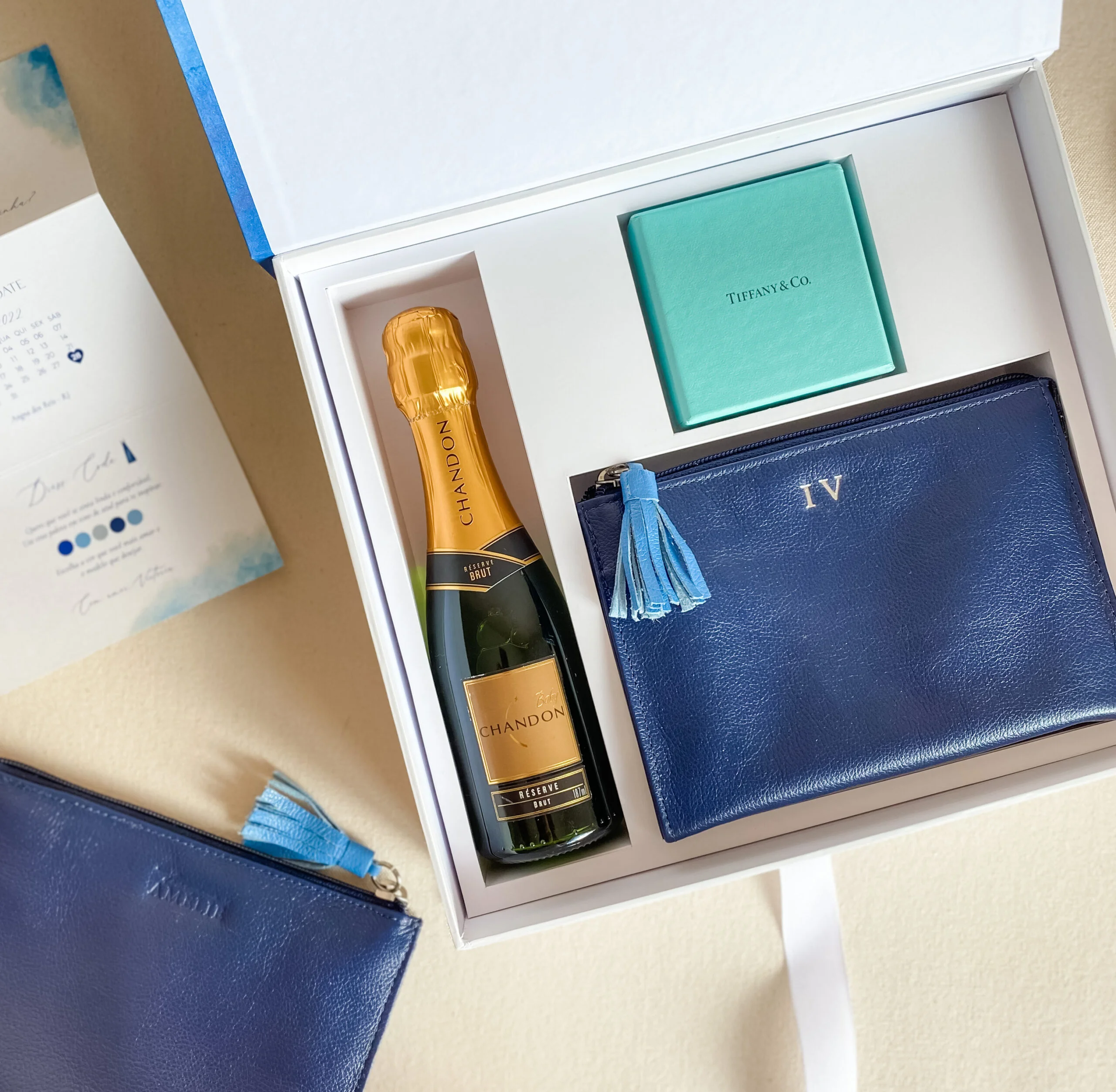 convite padrinhos de casamento azul
