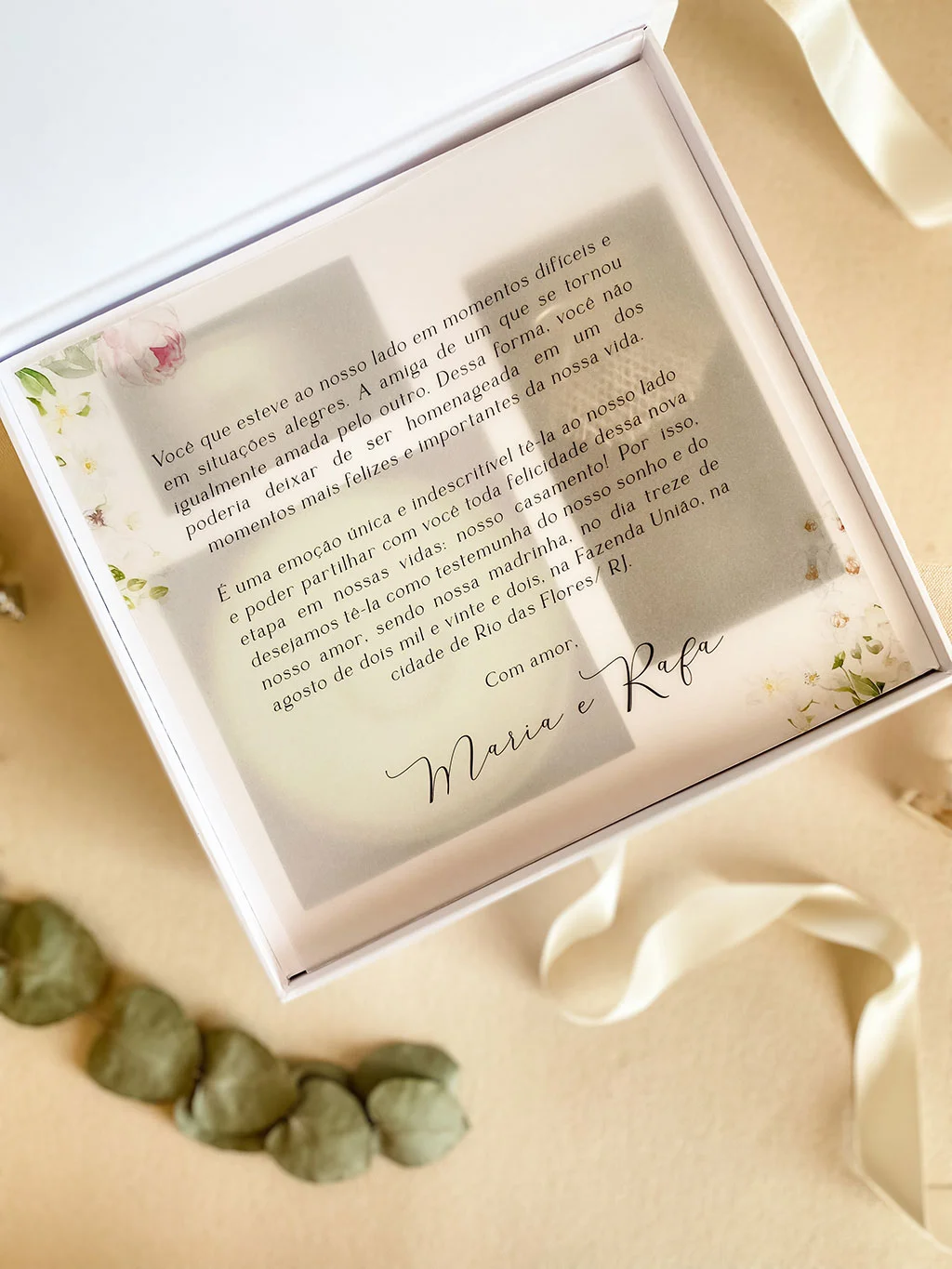 convite para padrinhos de casamento