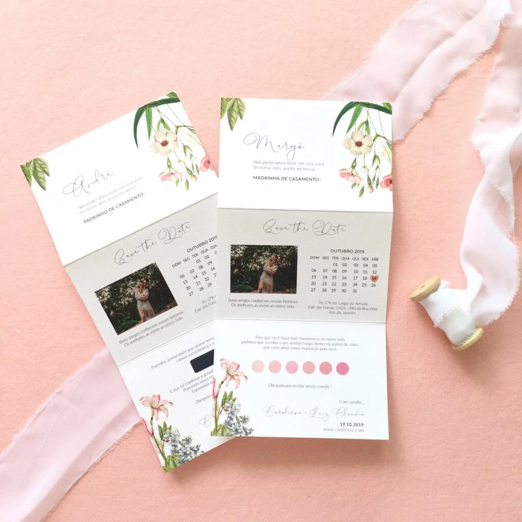 convite para padrinhos de casamento